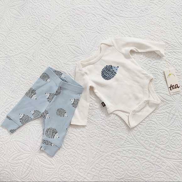 NWT Tea Collection Baby Hedgehog Bodysuit Outfit - Picture 1 of 4